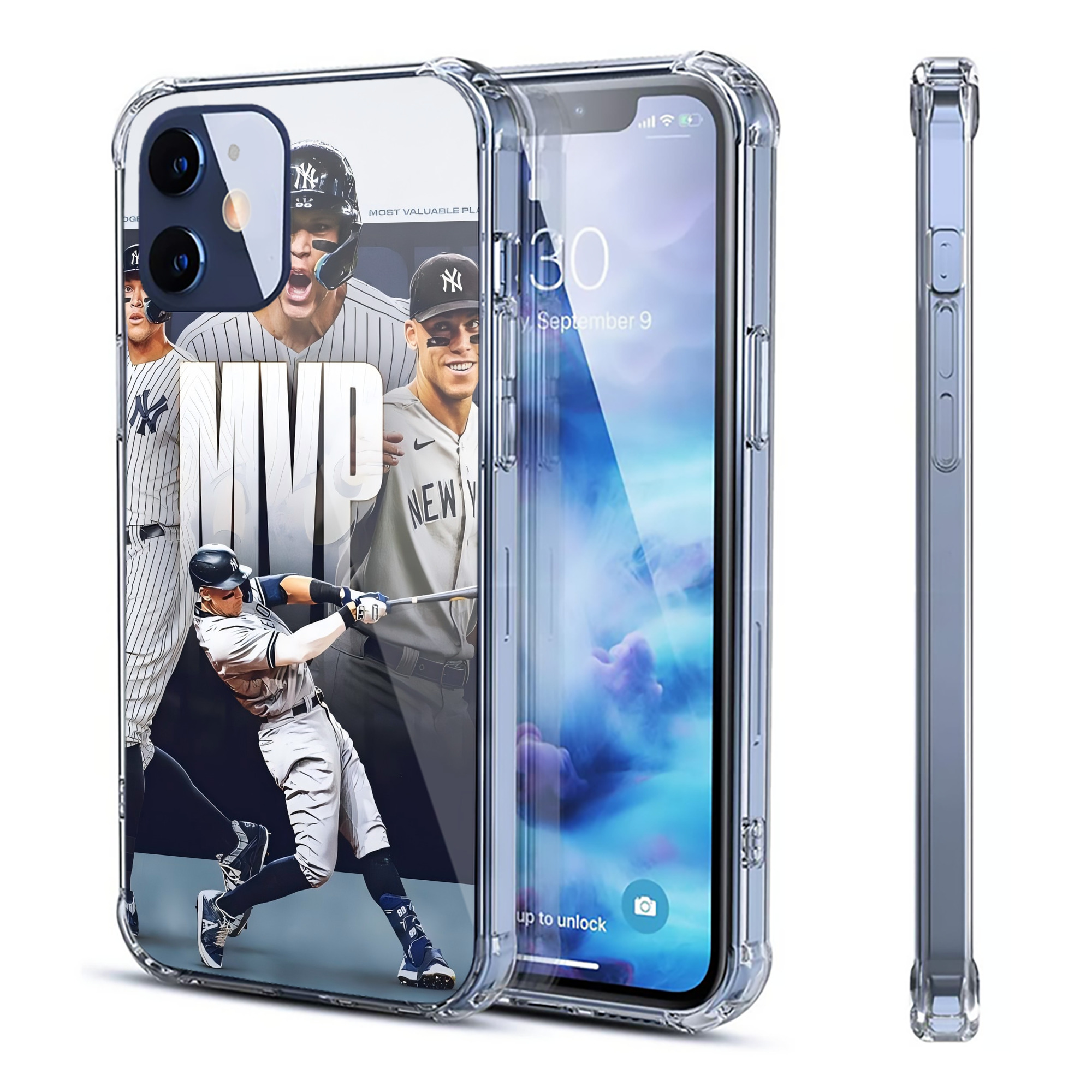 Aaron Judge MVP Clear IPhone 12 Case – Soft TPU With UV Print – Enhanced Drop Protection, Precise Fit, Anti-Fingerprint, Customizable Design, Scratch-Resistant, Yellow-Resistant